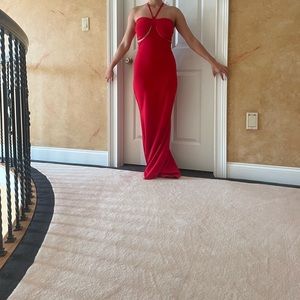 Red long dress size small